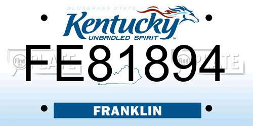 FE81894 Kentucky License Plate
