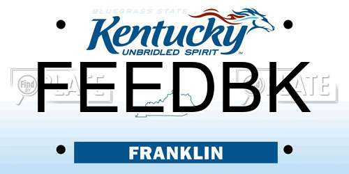 FEEDBK Kentucky License Plate