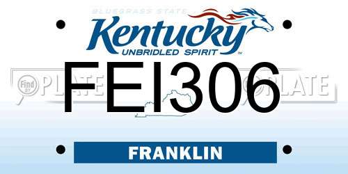 FEI306 Kentucky License Plate