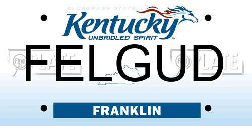 FELGUD Kentucky License Plate