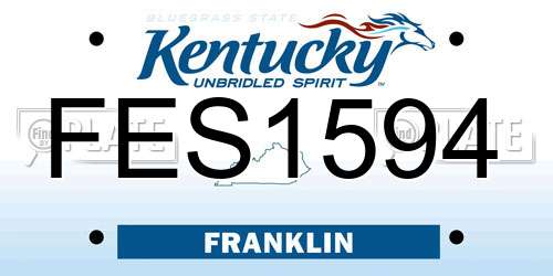 FES1594 Kentucky License Plate