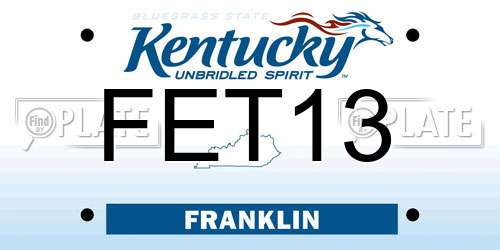 FET13 Kentucky License Plate