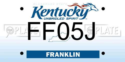 FF05J Kentucky License Plate