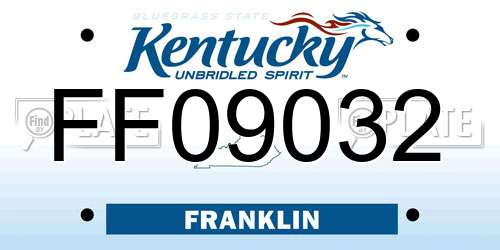FF09032 Kentucky License Plate