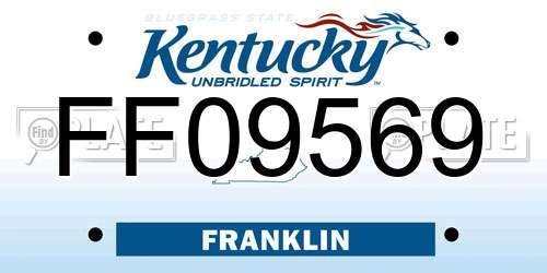 FF09569 Kentucky License Plate