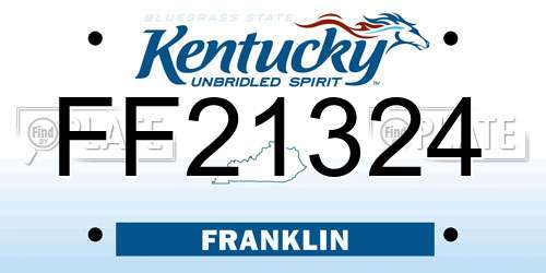 FF21324 Kentucky License Plate
