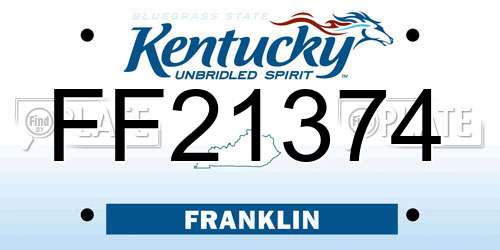 FF21374 Kentucky License Plate