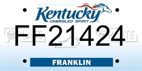 FF21424 Kentucky License Plate