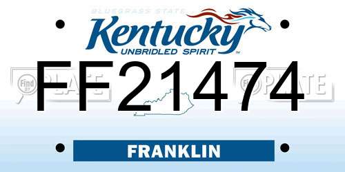 FF21474 Kentucky License Plate