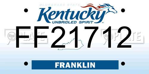 FF21712 Kentucky License Plate