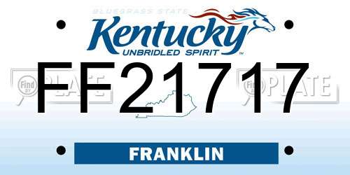 FF21717 Kentucky License Plate