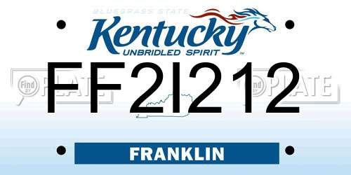 FF2I212 Kentucky License Plate