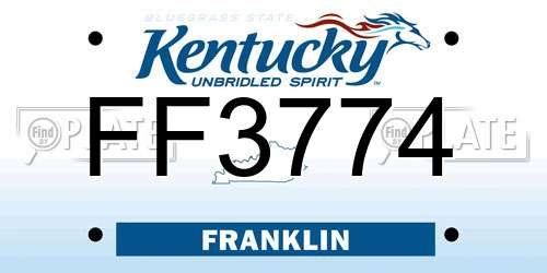 FF3774 Kentucky License Plate