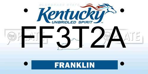 FF3T2A Kentucky License Plate