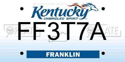 FF3T7A Kentucky License Plate