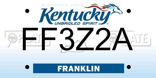 FF3Z2A Kentucky License Plate