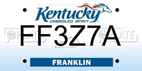 FF3Z7A Kentucky License Plate