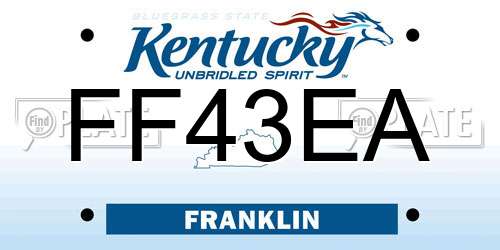 FF43EA Kentucky License Plate