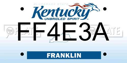 FF4E3A Kentucky License Plate