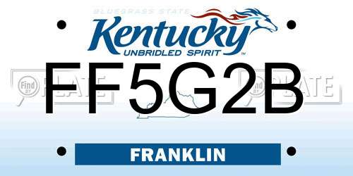FF5G2B Kentucky License Plate