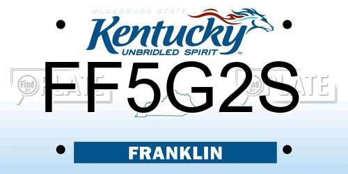 FF5G2S Kentucky License Plate