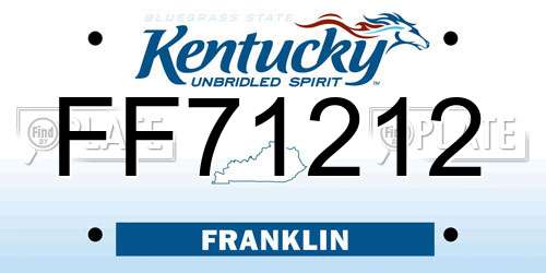 FF71212 Kentucky License Plate