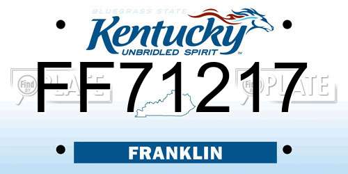 FF71217 Kentucky License Plate