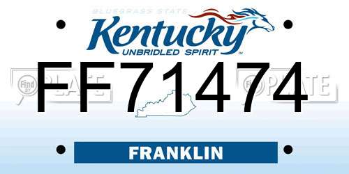 FF71474 Kentucky License Plate