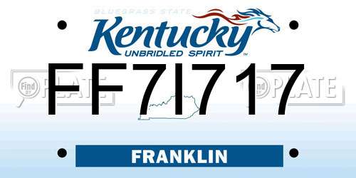 FF7I717 Kentucky License Plate