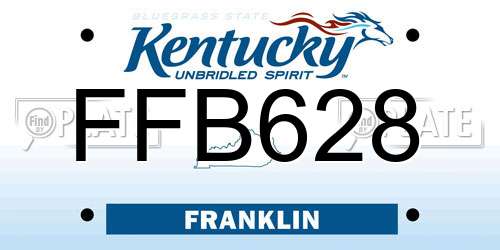 FFB628 Kentucky License Plate