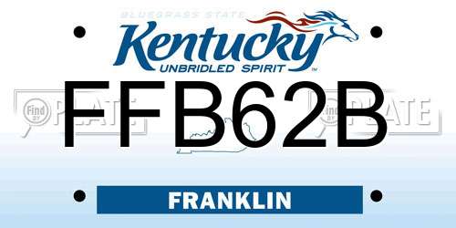 FFB62B Kentucky License Plate