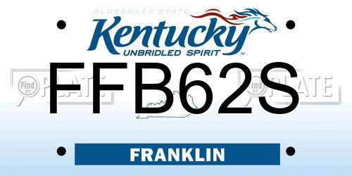 FFB62S Kentucky License Plate