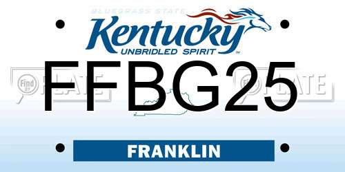FFBG25 Kentucky License Plate