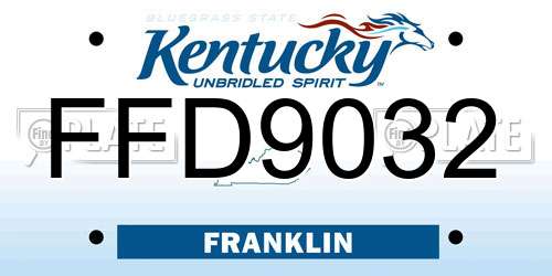 FFD9032 Kentucky License Plate
