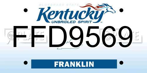 FFD9569 Kentucky License Plate