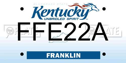 FFE22A Kentucky License Plate