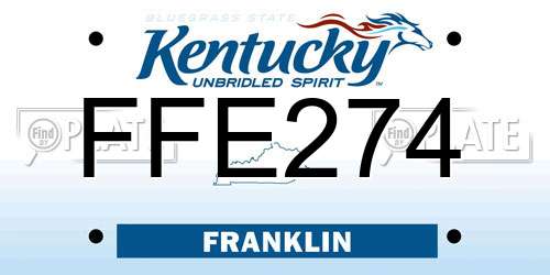 FFE274 Kentucky License Plate