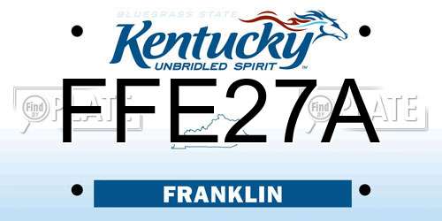 FFE27A Kentucky License Plate