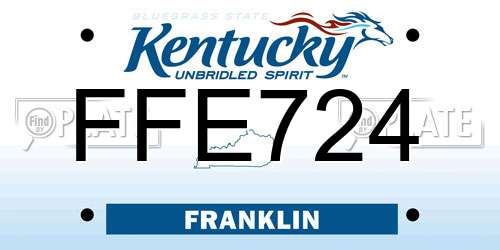 FFE724 Kentucky License Plate