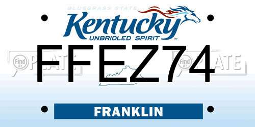 FFEZ74 Kentucky License Plate