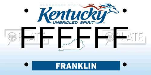 FFFFFF Kentucky License Plate