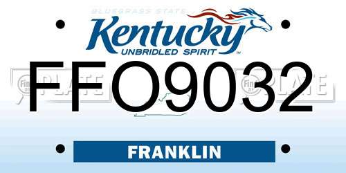 FFO9032 Kentucky License Plate