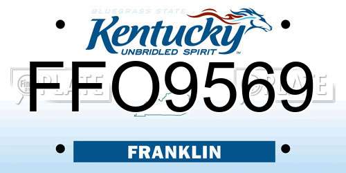 FFO9569 Kentucky License Plate