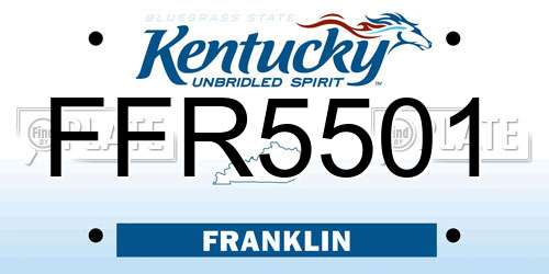 FFR5501 Kentucky License Plate