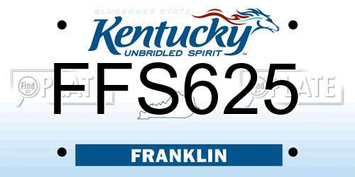 FFS625 Kentucky License Plate