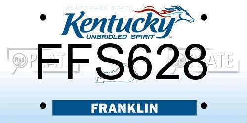 FFS628 Kentucky License Plate