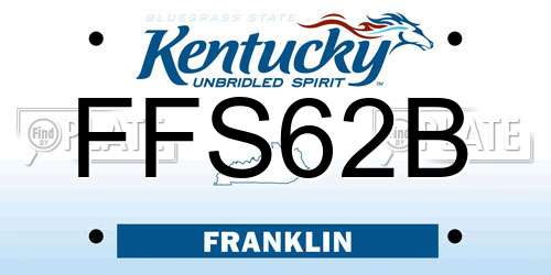 FFS62B Kentucky License Plate