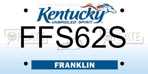 FFS62S Kentucky License Plate