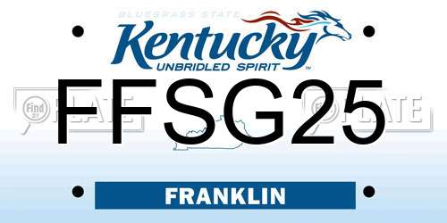 FFSG25 Kentucky License Plate