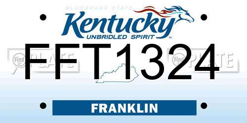 FFT1324 Kentucky License Plate